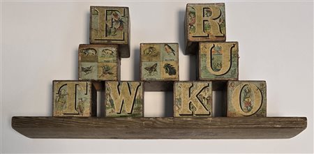 Paul Jenkins, 1923-2012, scultura in legno 1998, cm 60 x 27 x 15: firma...