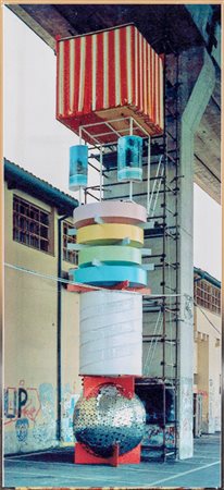 Patrick Tuttofuoco, 1974, fotografia/alluminio/struttura in legno 2001, cm 28...