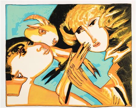 Remo Brindisi, 1918-1996, serigrafia su carta, cm 70 x 100: firmata e...