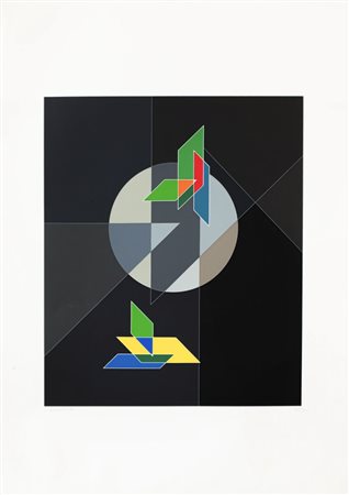 Luigi Veronesi, 1908-1998, serigrafia su carta 1988, cm 70 x 100: firmata e...