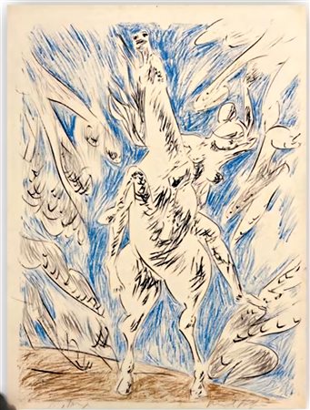 Pericle Fazzini, 1913-1987, stampa multiplo litografia, cm 69 x 52,5:...