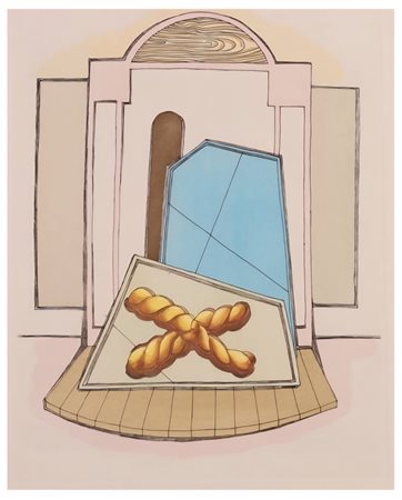 Lucio Del Pezzo, 1933-2020, Acquatinta e acquaforte su carta, cm 57 x 38...