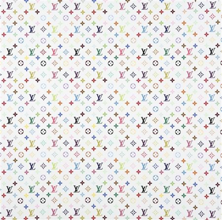 Takashi Murakami, 1962, Louis Vuitton Monogram multicolore Withe serigrafia...