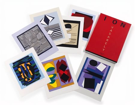 Victor Vasarely, 1906-1997, Cartella di sette serigrafie 1989, cm 35,6 x 28,2...