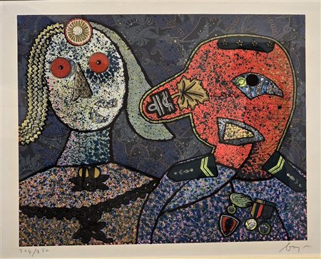 Enrico Bay, 1924-2003, grafica su cartoncino, cm 70 x 100: Ed. 204/250...