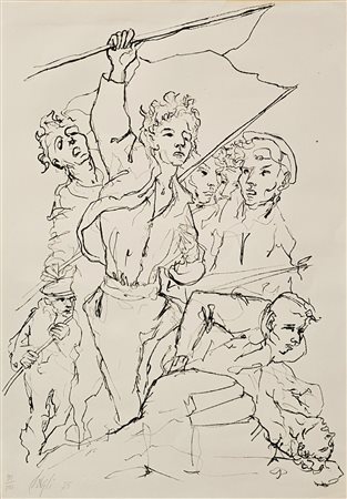 Corrado Cagli, 1910-1976, litografia su carta 1975, cm 50 x 70: Firmata e...