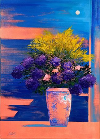 Soave Mario, 1955, olio su tela, cm 50 x 70: titolo “La mia finestra”