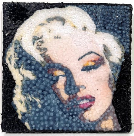 Valente Vittorio, 1954, silicone colorato su tela 2015, cm 20 x 20: Titolo “...