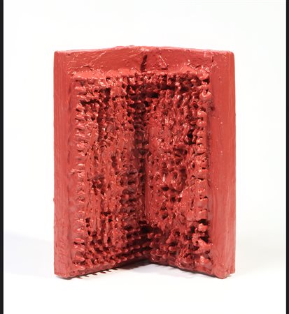 Bernard Aubertin, 1934-2015, chiodi e colore su tavola, es. unico 1961, cm 24...