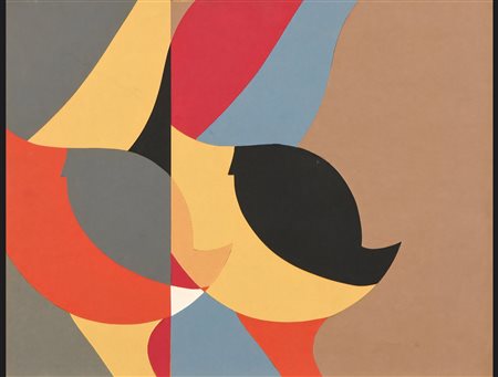 Aldo Schmid, 1935-1978, collage su Cartoncino applicato su faesite 1966, cm...