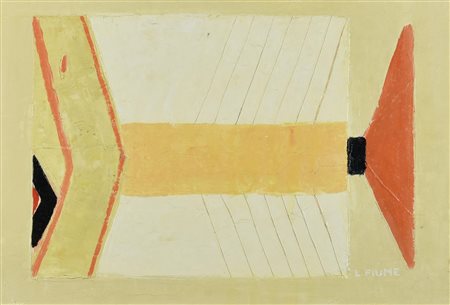 Laura Fiume (1953) ASTRATTO olio su tavola, cm 35,5x53 firma