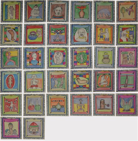 Frederic Bruly Bouabre' (1923 - 2014) SENZA TITOLO, 2005 tecniche miste su...