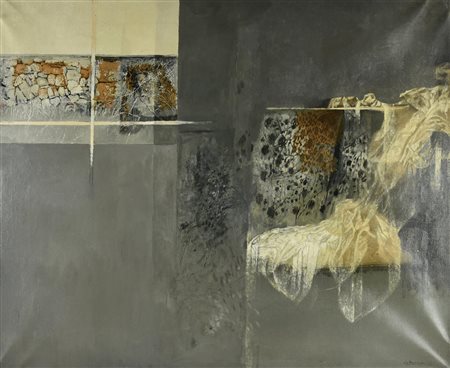 Giuseppe Banchieri (1927 - 1994) INTERNO CON FINESTRA, 1964 olio su tela, cm...