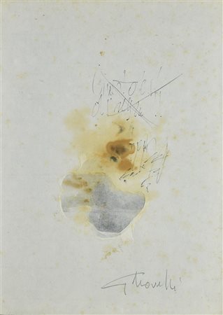 Gastone Novelli (1925 - 1968) GIUSTO E' CHI DISEGNA, 1957 tecnica mista su...