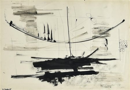 Gio' Pomodoro (1930 - 2002) STUDIO PER SCULTURA, 1955 tecnica mista su carta,...