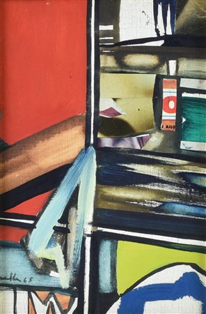 Giorgio Ramella (1939) VETRINA, 1965 tecnica mista su cartone telato, cm...