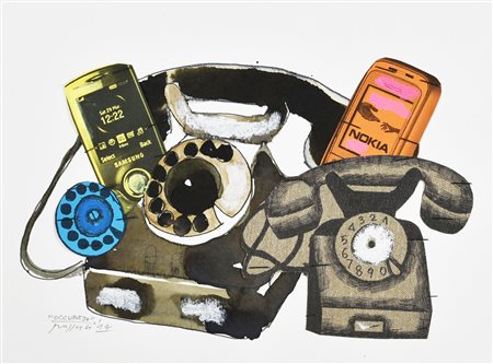 Concetto Pozzati (1935 - 2017) OCCUPATO, 2014 tecnica mista su cartoncino, cm...