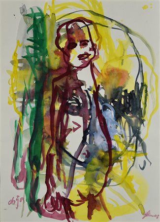 Klaus Prior (1945) OHJA, 2005 tempera su carta, cm 41x29,5 firma, titolo e data