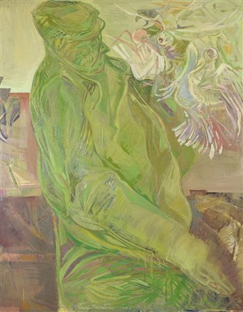 Tano Santoro (1940) SENZA TITOLO, 1972-1973 olio su tela, cm 100x80 firma e...