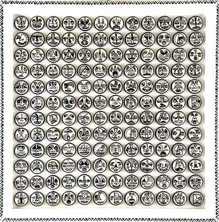 Margaret Majo TRADITIONAL MASKS, 2011 tecnica mista su...