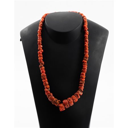 COLLANA in corallo con susta in argento 925