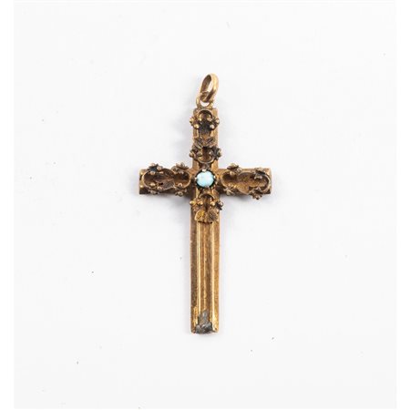 PENDENTE a forma di croce in oro giallo 9 KT