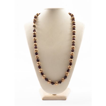 COLLANA in oro giallo 12 KT e granati