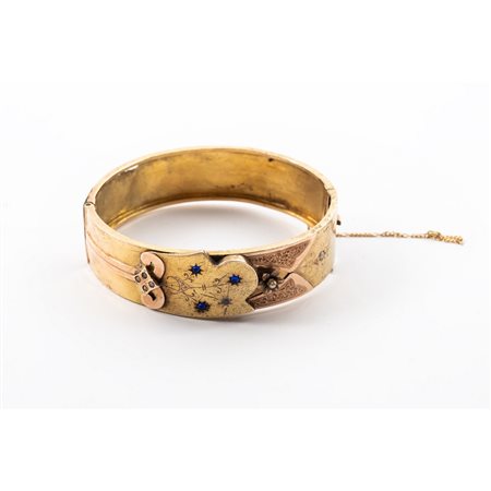 BRACCIALE borbonico in oro giallo 9 KT con micro perline