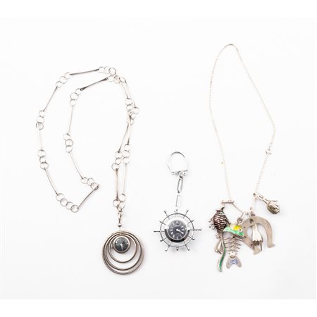 COLLANA/OROLOGIO, PORTACHIAVI/OROLOGIO, COLLANA E SCULTURA