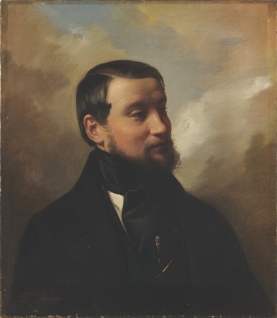 Domenico Induno "Ritratto dello scrittore Giovanni Ruffini" 
olio su tela (cm 59