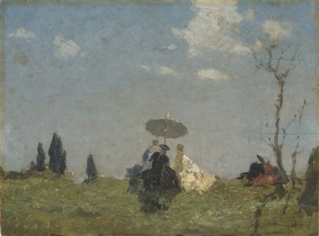 Emma Ciardi "Conversazione galante" Venezia, 1928
olio su compensato (cm 37x50)