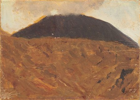 Giuseppe De Nittis "Impressione del Vesuvio" 
olio su tavoletta (cm 9x12)
firmat