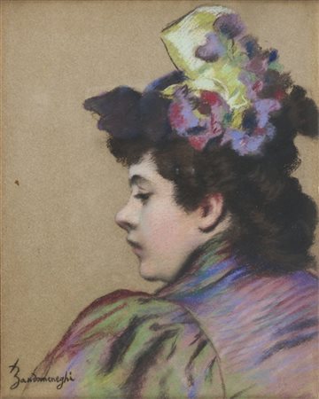 Federico Zandomeneghi "Tête d'étude" 
pastelli colorati su carta (cm 41x33)
firm