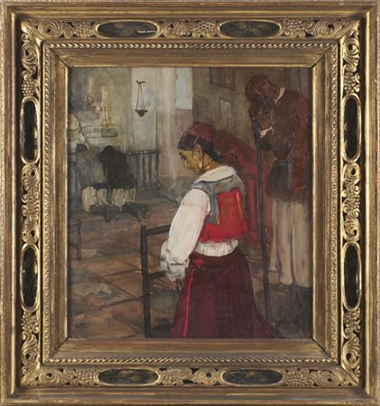 Giuseppe Biasi da Teulada "La preghiera dei pastori" 
olio su compensato (cm 52x