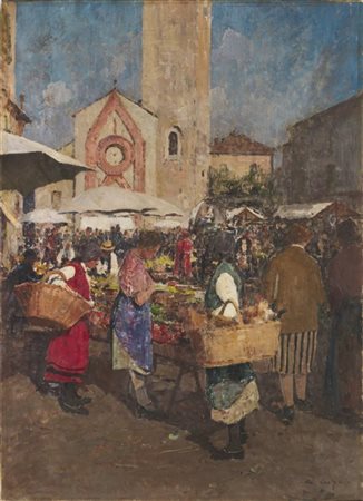 Alessandro Lupo "A Chivasso" 
olio su tela (cm 110x80)
firmato in basso a destra