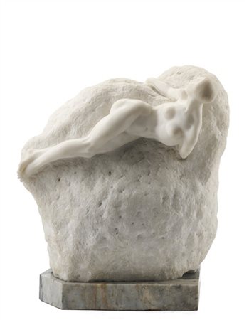 Ezio Ceccarelli "Nudo femminile" 
scultura in marmo di Carrara su base in marmo