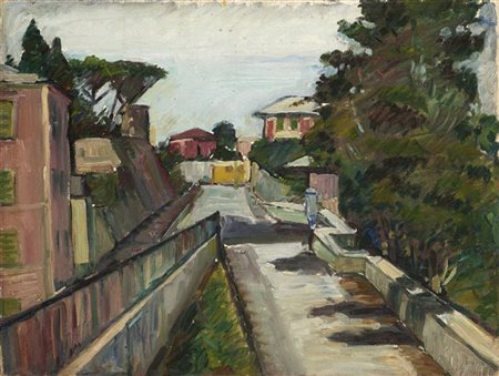 Piero Marussig "Stradina a Sturla" 
olio su tela (cm 36x46)
al retro: tracce di