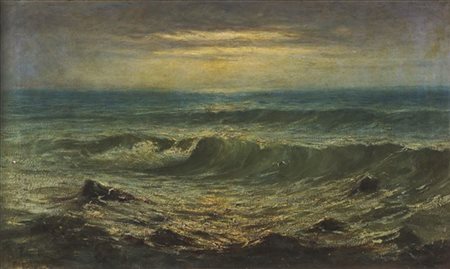 Achille Tominetti "L'onda" 
olio su tela (cm 60x100)
firmato in basso a sinistra