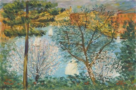 Michele Cascella "Portofino" 
olio su tela (cm 40x60)
firmato in basso a sinistr