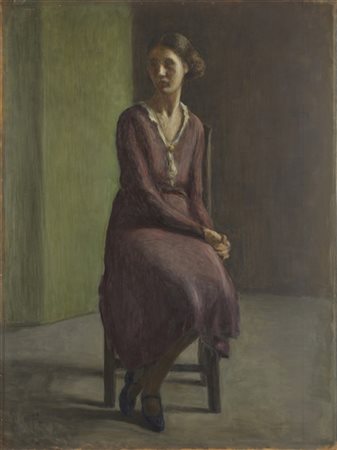 Ugo Bernasconi "Donna seduta" 1931
olio su compensato (cm 90x68)
monogrammato e