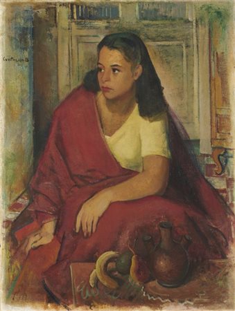 Contardo Barbieri "Ragazza del sud" 
olio su tela (cm 80x60)
firmato in alto a s