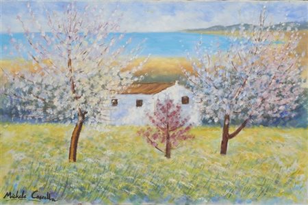 Michele Cascella "Primavera abruzzese" 
olio su tela (cm 40x60)
firmato in basso