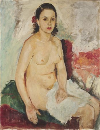 Cesare Monti "Nudo femminile" 1936
olio su tela (cm 90x70)
firmato e datato in b