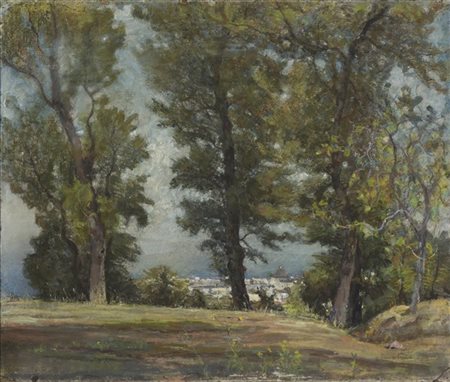 Fausto Pratella "Capri" 
pastelli colorati su carta applicata a tela (cm 62x76)