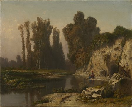 Scipione Carignani "Dintorni di Torino" 1860
olio su tela (cm 52x65)
firmato e d