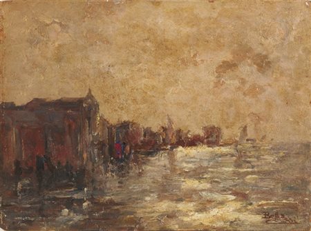 Beppe Ciardi "Scorcio veneziano" 
olio su cartone (cm 25x32)
firmato in basso a