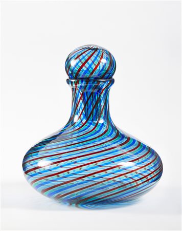 Fratelli Toso (Murano, 1854 - ) 
Bottiglia con Tappo Anni 50
Vetro Soffiato Cm 22,5x20
