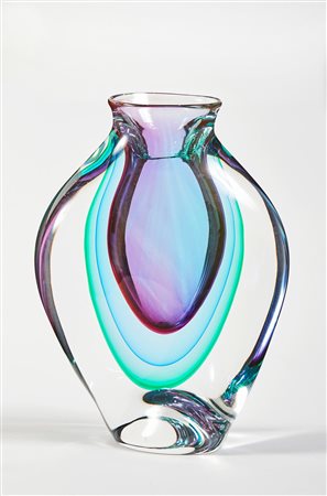 Seguso (Venezia,  - ) 
Vaso in vetro sommerso a tre colori XX sec
Vetro Sommerso Cm 21x15