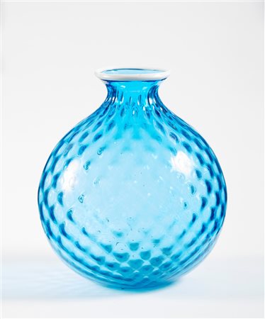 Venini  
Ballon Venini Vaso in Vetro Azzurro XX sec
Vetro Soffiato Cm 17x13