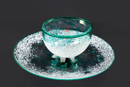 Cleto Munari (Gorizia, 19/07/1930 - ) 
Centrotavola con ciotola 
Vetro 